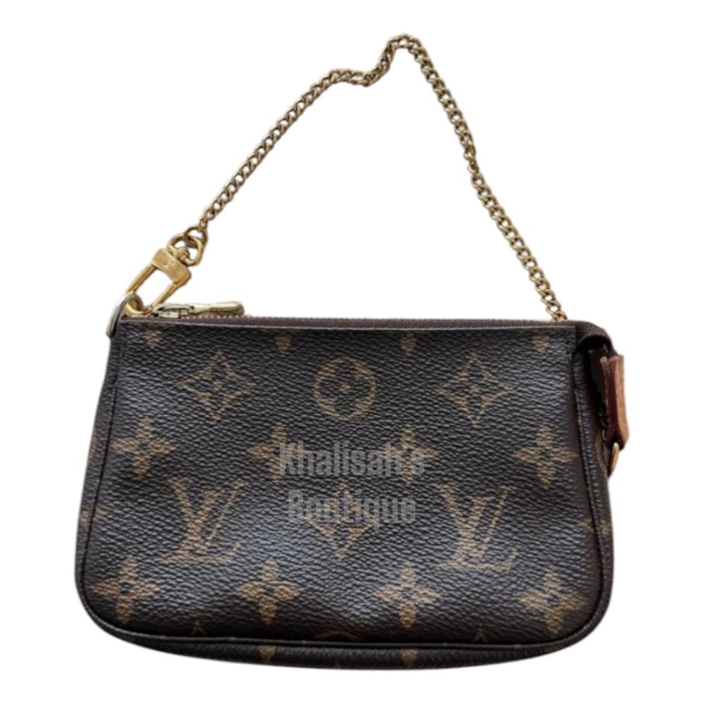 Authentic Louis Vuitton Brown Monogram Mini Pochette in Excellent Condition - Picture 9 of 13